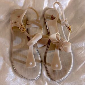 Melissa Jelly Bow Sling Back Thong sandal